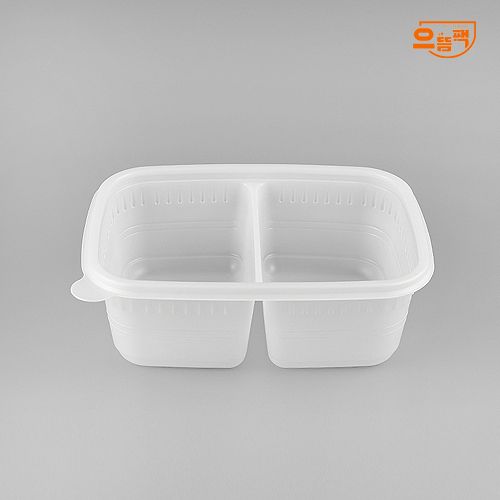 사각죽용기 2칸 50개 세트 (백색/PP/AJ)