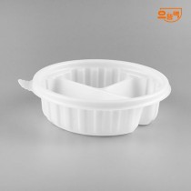 158Ø 탕용기 3칸 50개 세트 (백색/PP/AJ)