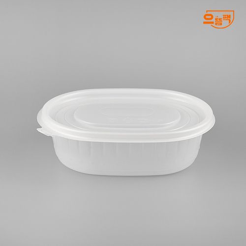 타원죽용기 중 50개 세트 (반투명/PP/AJ)