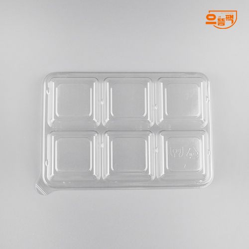 직사각용기 6칸 300개 세트 (투명/PET/AJ)