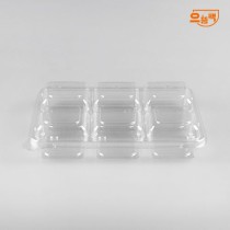 직사각용기 6칸 300개 세트 (투명/PET/AJ)