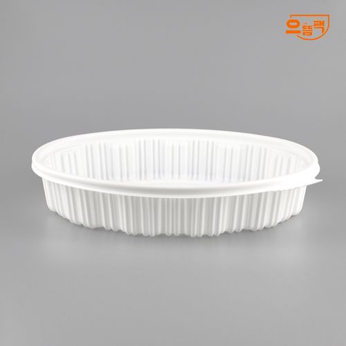타원찜용기 중 50개 세트 (백색/PP/AJ)
