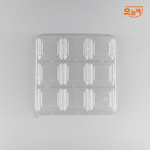 정사각용기 9칸 100개 세트 (검정/PET/AJ)