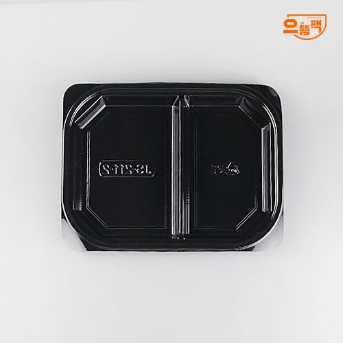 JS-211-2 반찬 샐러드 용기 2칸 80개 세트 (검정/PET)