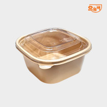 사각용기 140 베이지 (대) 50개 세트 - PET뚜껑