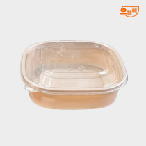 사각용기 180 베이지 (소) 50개 세트 - PET뚜껑