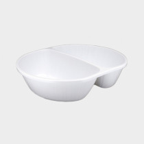 사출 짬짜면용기 2460-2A 2칸 50개 (백색/PP)